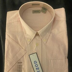Izod Men's Light Pink Casual Button-Down Shirt